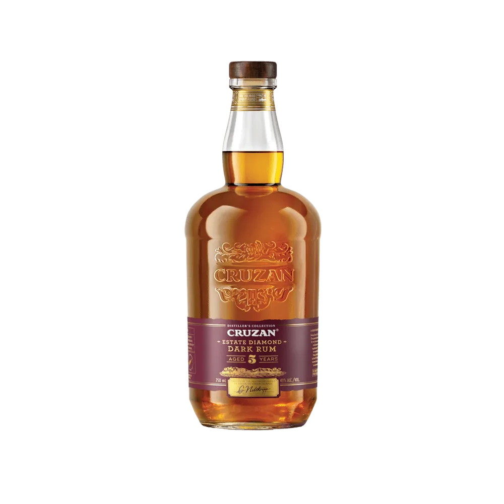 Glass bottle of Cruzan® Estate Diamond™ Dark Rum