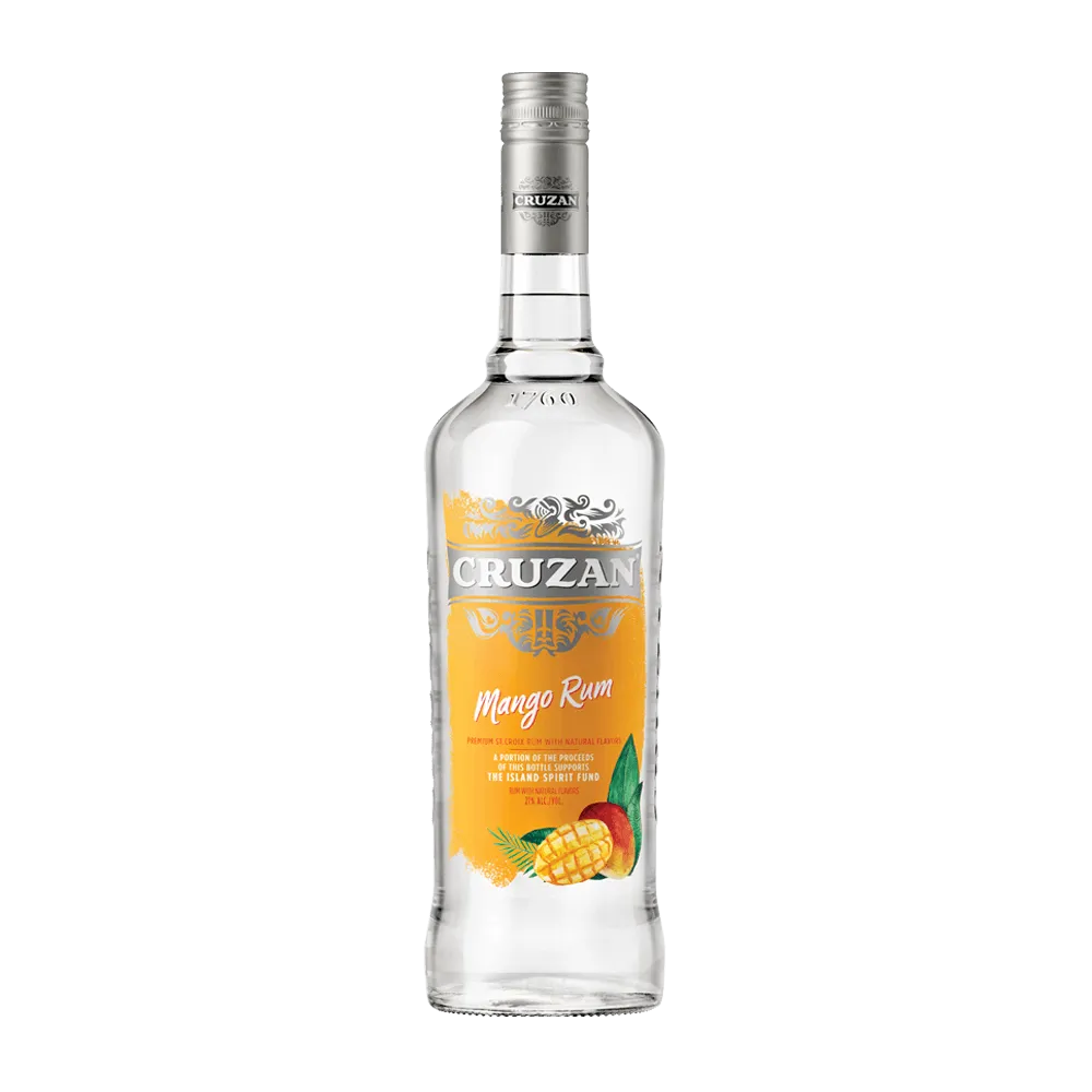 Glass bottle of Cruzan® Mango Rum