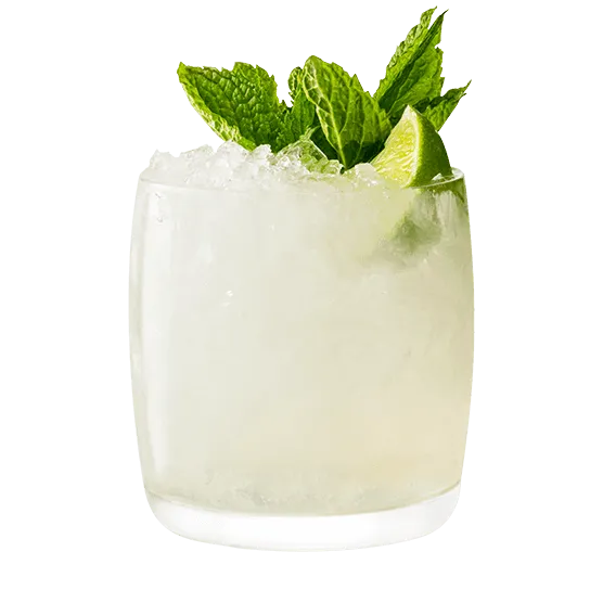Cruzan Mai Tai cocktail in a clear glass garnished with mint.