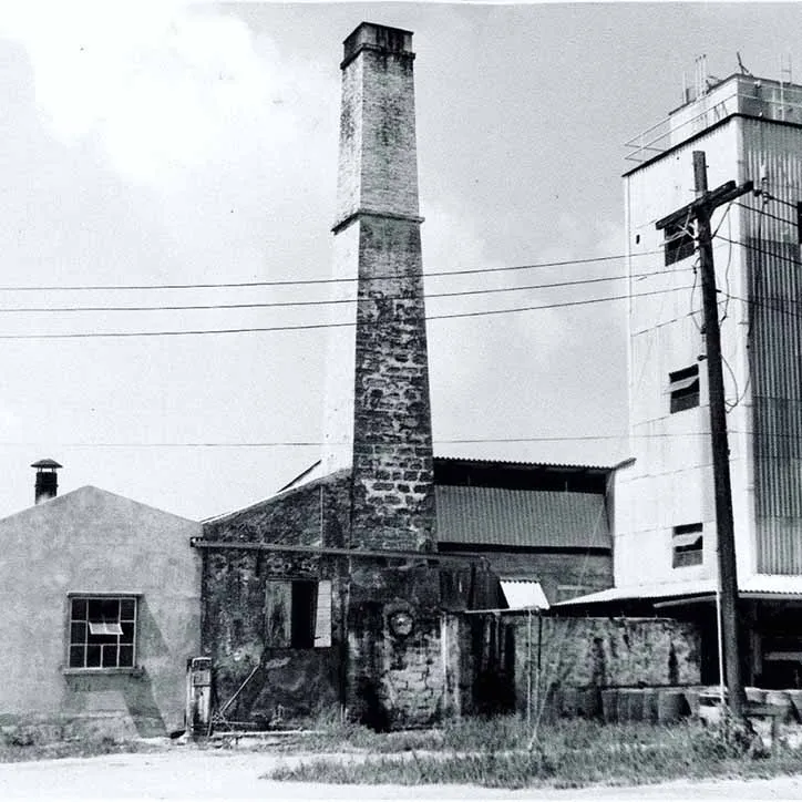 View of one of the Cruzan distillery buildings in 1940.