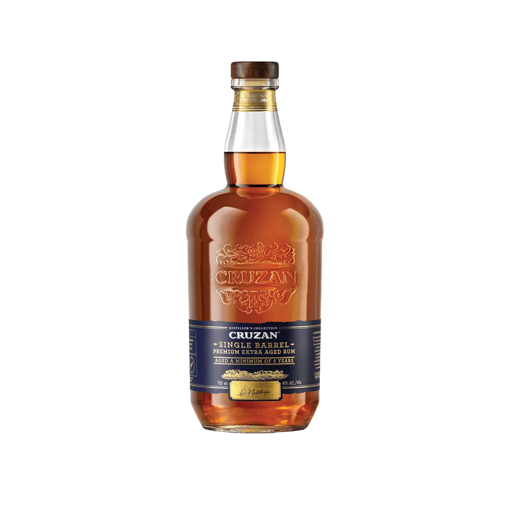 Glass bottle of Cruzan® Single Barrel Rum.