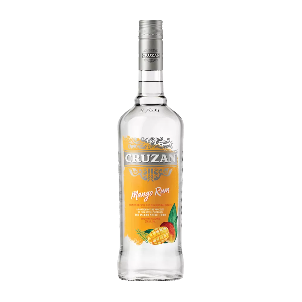 Glass bottle of Cruzan® Mango Rum