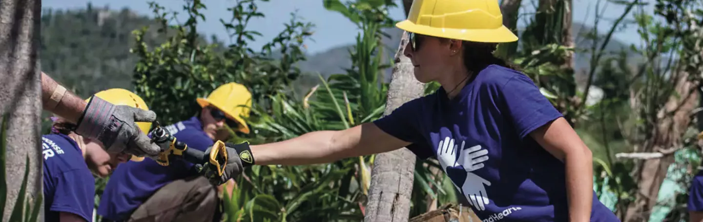 Image of volunteers working to fix up a habitat.