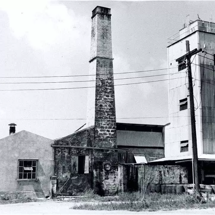 View of one of the Cruzan distillery buildings in 1940.